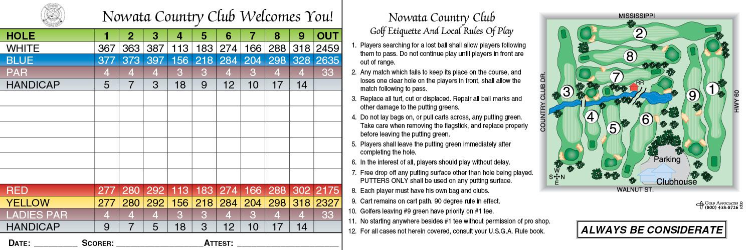 Scorecard Nowata Country Club